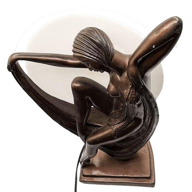 Art Deco Style Nude Flapper Lamp by Crosa for Widdop Bingham & Co Ltd