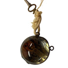 Late Victorian 1900 Gilt Brass & Crystal Glass Ball Pocket Watch w/ Key