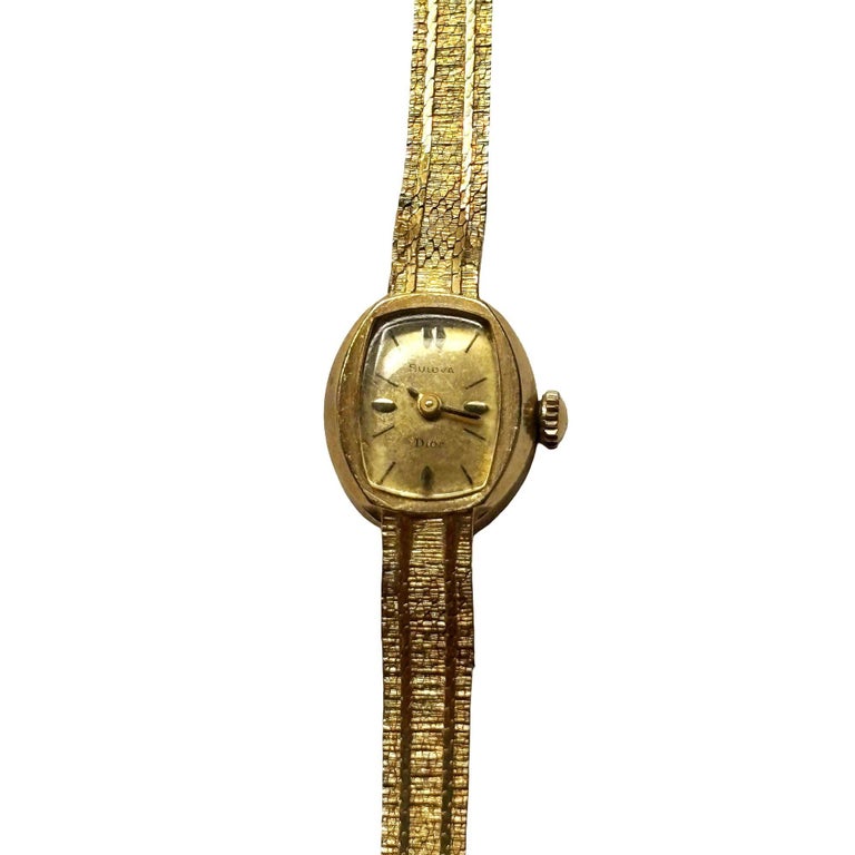 MCM 14K Gold Christian Dior By Bulova Ladies Swiss Mechanical Watch