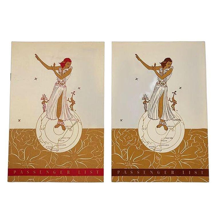 1938 SS Mariposa Artwork by Frank Mcintosh Guest List for Matson Lines