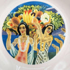 7.25" Eugene Savage "Island Feast" Red Salad Plate By Lynn Krantz Dish Books