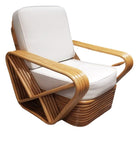 Restored MCM Rattan Five Strand Square Pretzel Sofa, Lounge Chair Livingroom Set