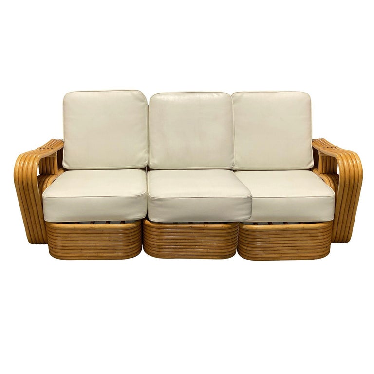 Restored 5-Strand Rattan "Double-Speed" Arm Sofa & Lounge Chair Living Room Set