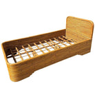 Restored Art Deco 15-Strand Stacked Rattan Bed TWIN Bed Frame Headboard, 2 Avail