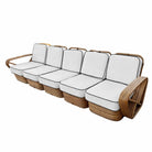 Restored Paul T Frankl Style Rattan 5-Strand Square Pretzel 5-Seat Sectional