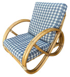 Restored Mid-century Double Strand Full Round Rattan Lounge Chair