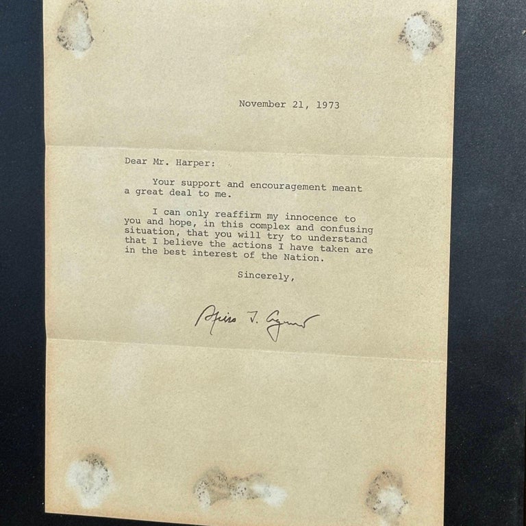 Framed Richard Nixon & Spiro Agnew Watergate Letters 1973