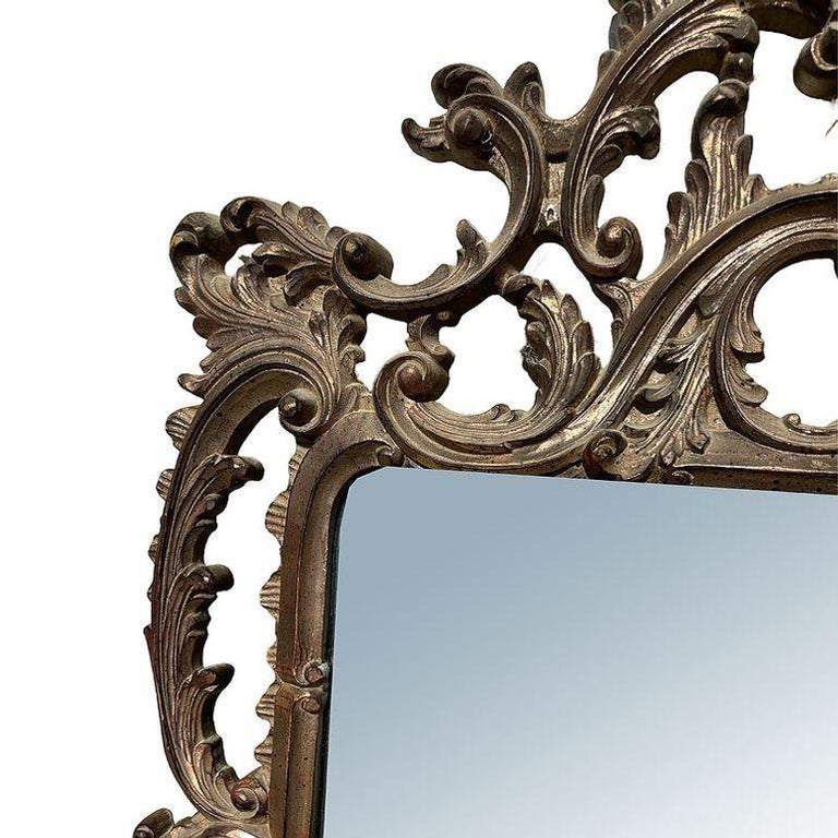 Antique Venetian Baroque Framed Wall Mirror 5' Tall