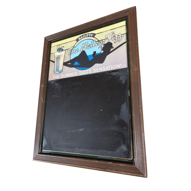The Bailey's Fizz Female Silhouette in Hammock Chalkboard Bar Sign