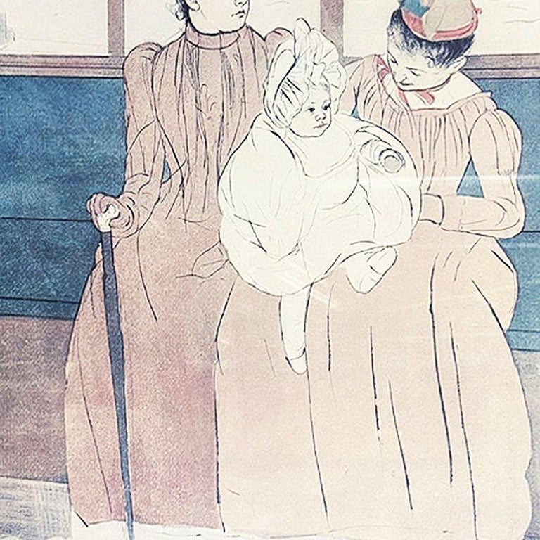 1977 Mary Cassatt In the Omnibus New York Library Art Gallery Poster, Framed