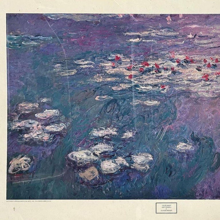 1979 Carnegie Institute "Nympheas" Lithograph Poster By Claude Monet Framed