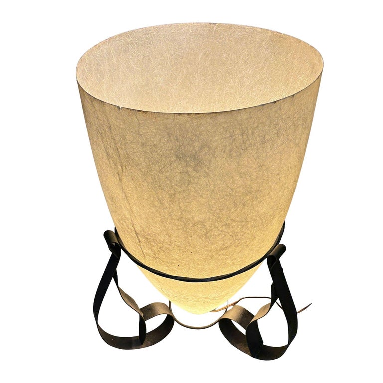 Large 2' 4" Mid Century Fiberglass Cone Shade Spanish Colonial Lamp