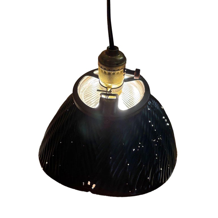 1930's Green Mercury Glass Industrial Pendant Light - 8 Available!