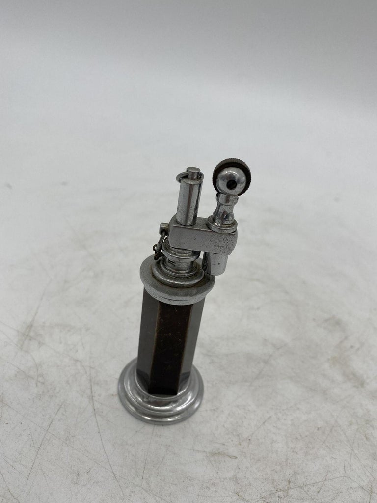 Green and Silver "Column" Petrol Table Chain Lighter by Daltis