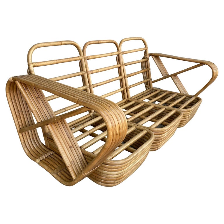 Restored Six-Strand Square Pretzel Sofa & Lounge Chair Livingroom Set