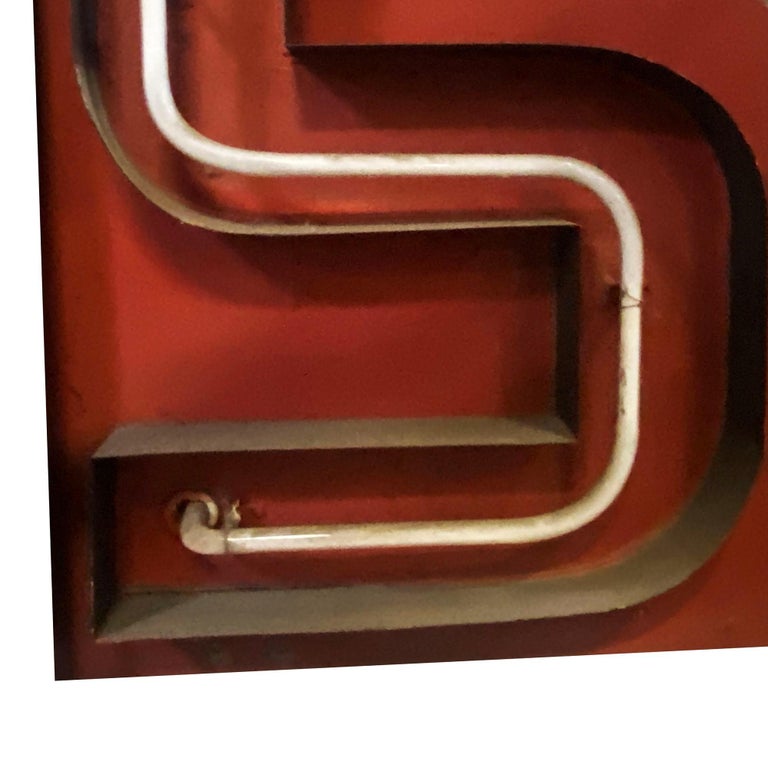 Large Vintage Neon Marquee Letter "S" From Pan American Auditorium