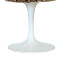 Eero Saarinen "Tulip" White Stool for Knoll W/ Leopard Print Seat