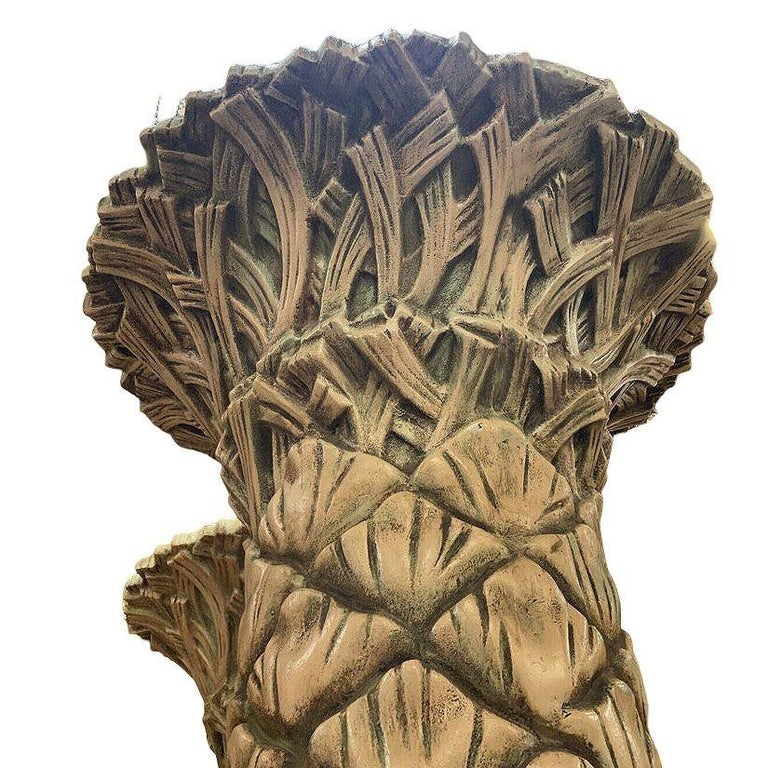 10-Foot Fiberglass Art Deco Grand Palm Tree Architectural Column, 2 Available