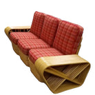 Restored Mid-century10 Strand Square Pretzel Rattan 3-seater Sectional Sofa