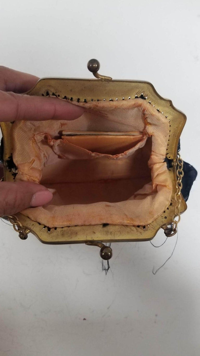 Antique Hand-Embroided Silk Purse 1910