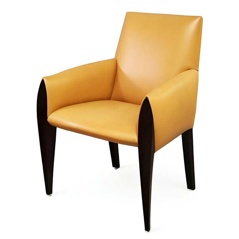 Dakota Jackson "Ke-Zu" Camel Leather Armchair