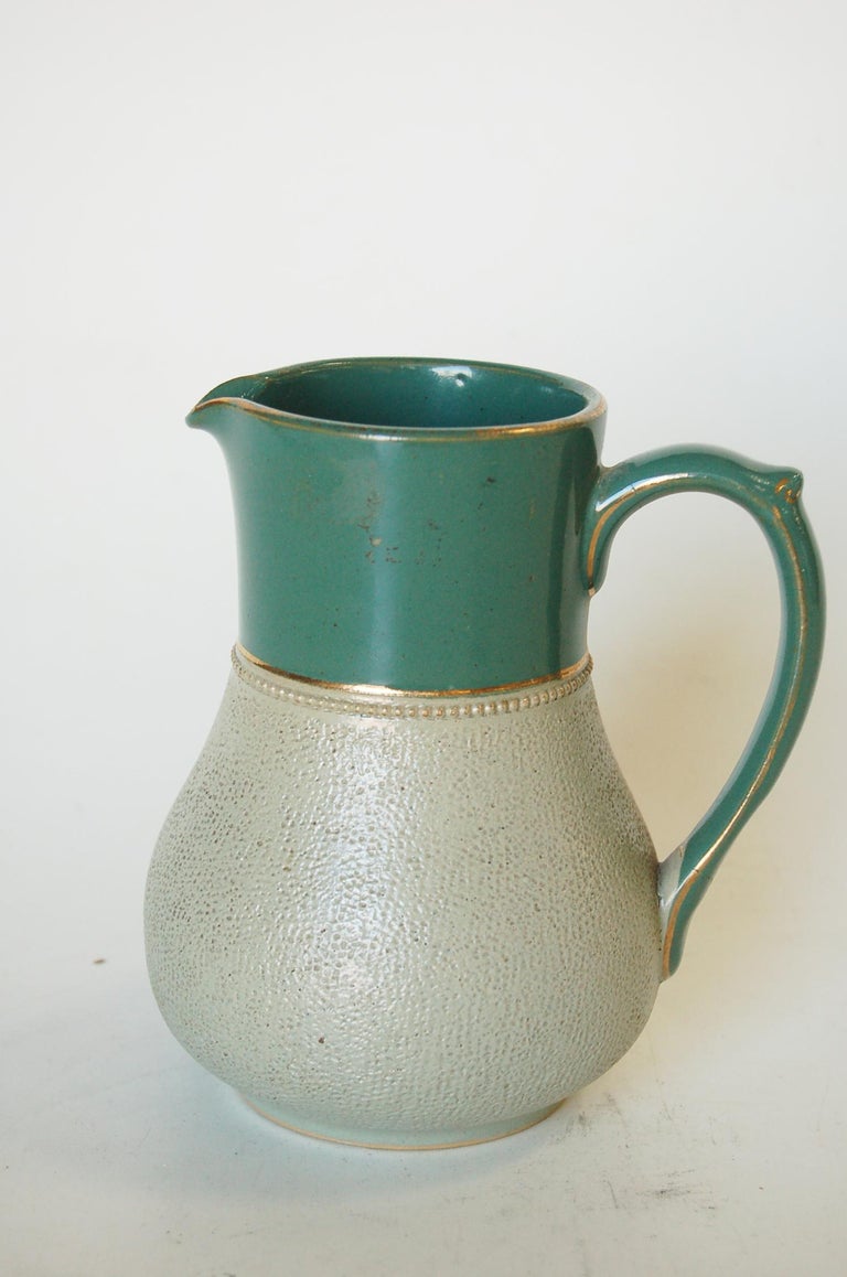 Glazed Ceramic Pottery Green Lidded Pitcher by Lovatts Langley, England