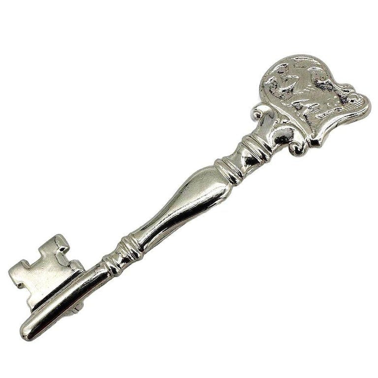 Sterling Silver Rampant Lion Skelton Key Brooch Pin by Towle