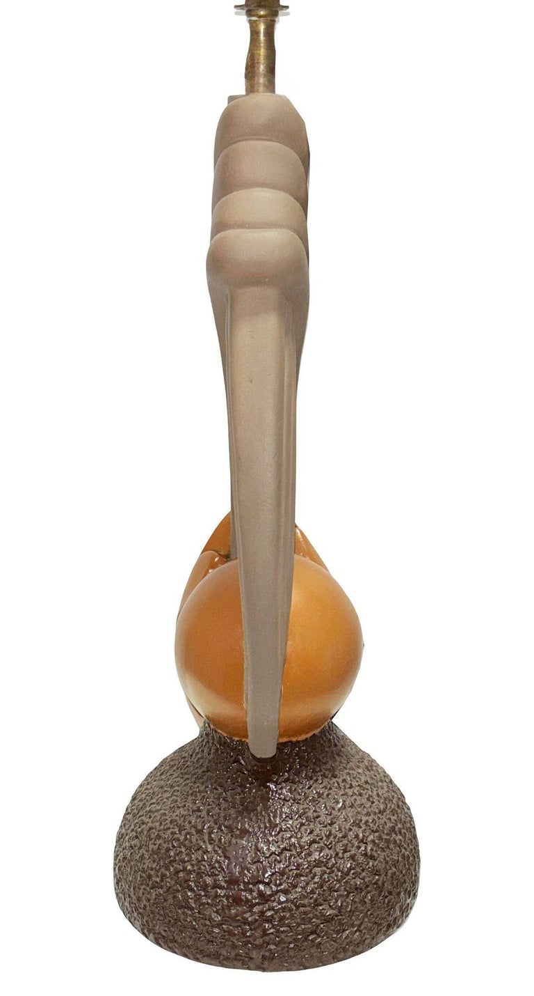 Mid-Century Sculptural Art Pottery Lamp Pair, Circa 1950s