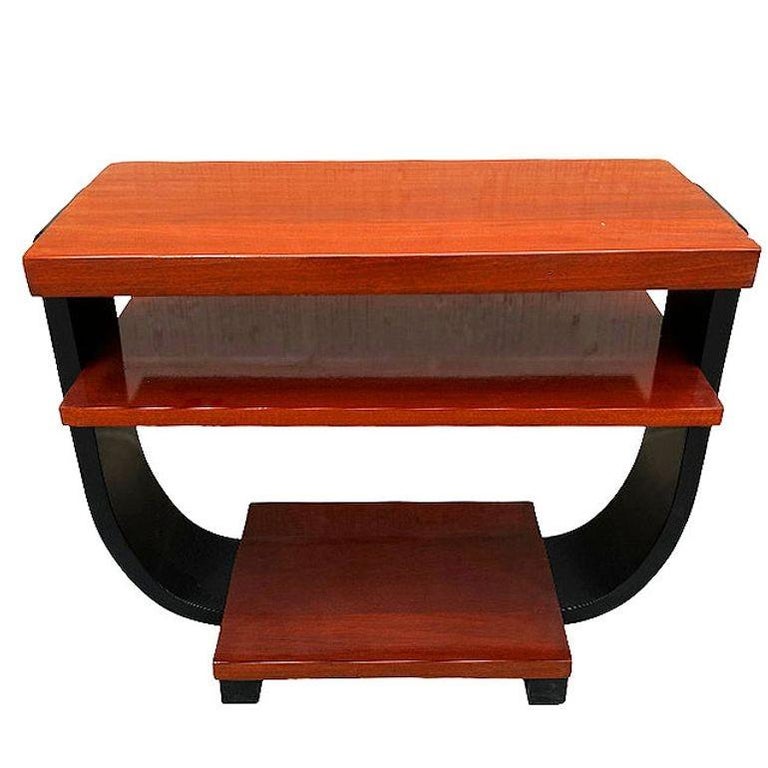 Two-Tone Geometric Art Deco Side Table by Gilbert Rohde for Brown Saltman, Pair