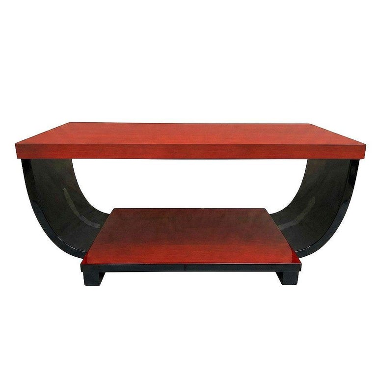 2-Tone Geometric Art Deco Side & Coffee Table by Gilbert Rohde for Brown Saltman