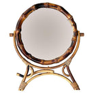 Aesthetic Movement English Round Tiger Bamboo Table Vanity Mirror