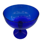 Hand Blown Cobalt Blue Glass Stemmed Desert Bowl