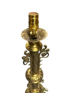 Hollywood Regency Neo-Gothic Scrolling Solid Brass Dragon Table Lamp