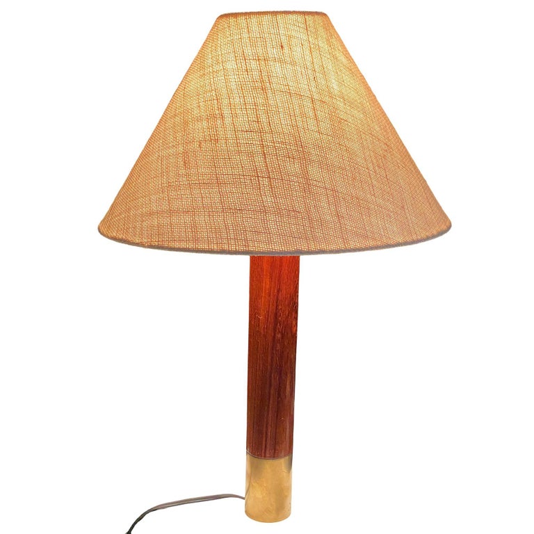 Brass Básica M2 Table Dimmer Lamp by Santiago Roqueta For Santa & Cole w/ Shade