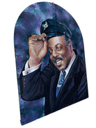 12' Foot Tall Oil on Canvas Portrait of Count Basie Light Up Folding Screen