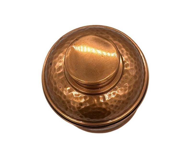 Mid Century 5" Hammered Copper Tin Lined Humidor by Revere Rome N.Y