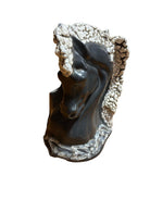 Mid-Century TV Lamp Horse Bust Grey and White