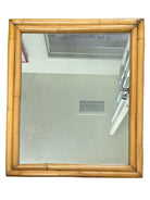 1950's Restored Two-Strand Rectangle Rattan Wall Mirror