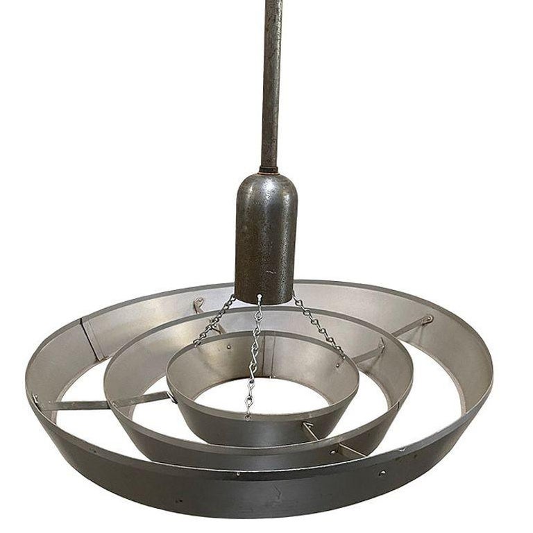 Mid-Century "Saturn" Ceiling Aluminum 19" Pendant by Kurt Versen, 16 Available