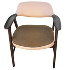 Mid-Century Dark Oak Accent Armchairs w/ Beige Seat By Paoli Furniture, Set of 3