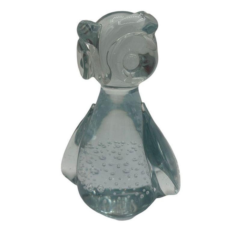 Mid-century Murano Bullicante Art Glass Owl Sculpture Paper Weight