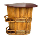 Restored Mid-century Sailboat Ships Bow Shaped Stacked Rattan Dry Bar