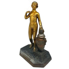 Art Deco Spelter Metal Nude Flapper Goddess Desktop Torch Tip Table Lighter
