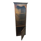 Colonial Style 4 Tier Oak Cupboard Corner Display Cabinet w/ Light