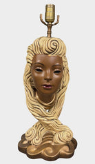 Mid-Century Female Bust Chalkware Lamp