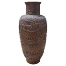 Heavy Cast Art Deco Copper Chinese Dragon Vase