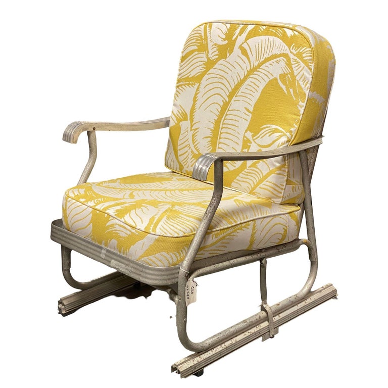 Mid-Century Aluminum Patio/Outdoor Lounge Chair w/ Ski Legs