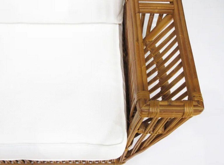 Presidents Art Deco Stick Reed Rattan Nantucket Lounge Armchair