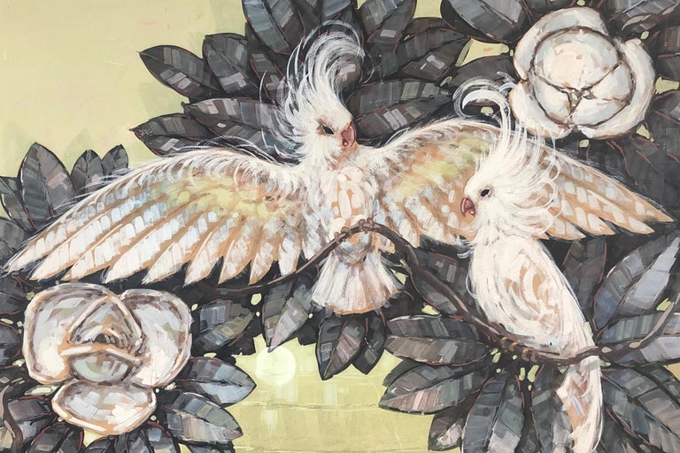 Billy Seay Airbrush Cockatoo and Hibiscus Hawaiian Art for Turner