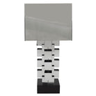 Brutalist Chrome Interlaced Column Sculpture Table Lamp by Curtis Jere, Pair